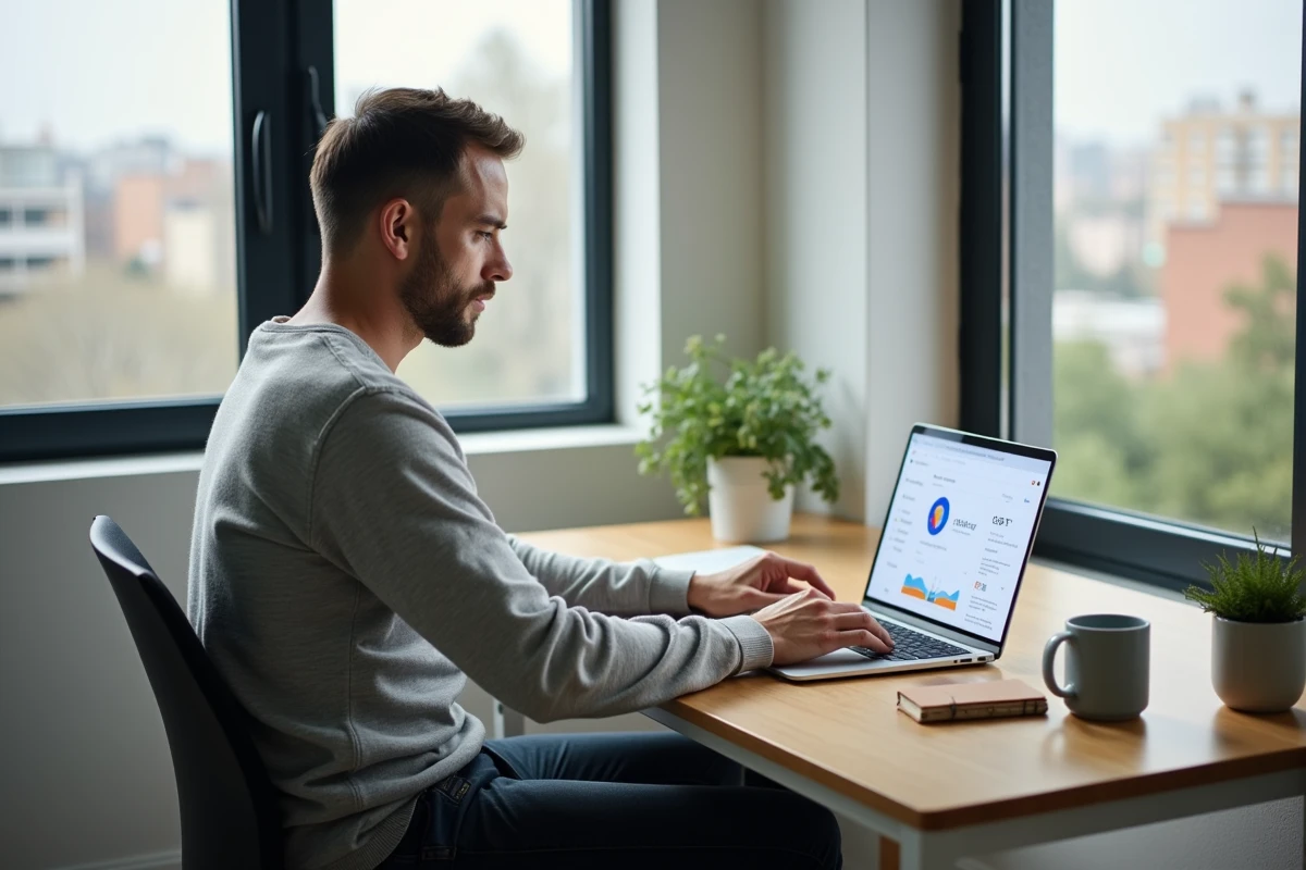 Entrepreneur en télétravail utilisant une solution cloud pour optimiser la croissance de son entreprise